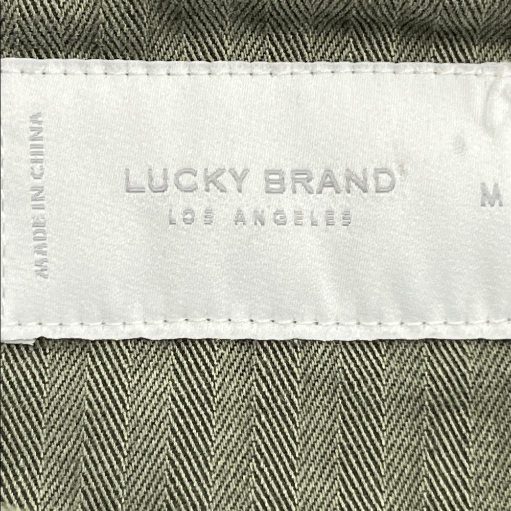 LUCKY BRAND Utility Boho Casual Olive/Army Green 2 Flap Pocket Shirt/Shacket M - Picture 6 of 16